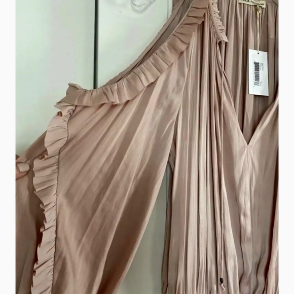 Ulla Johnson Blush Pink Satin Isla Cold Shoulder - Picture 7 of 7